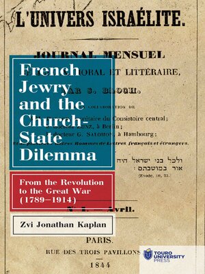 cover image of French Jewry and the Church-State Dilemma